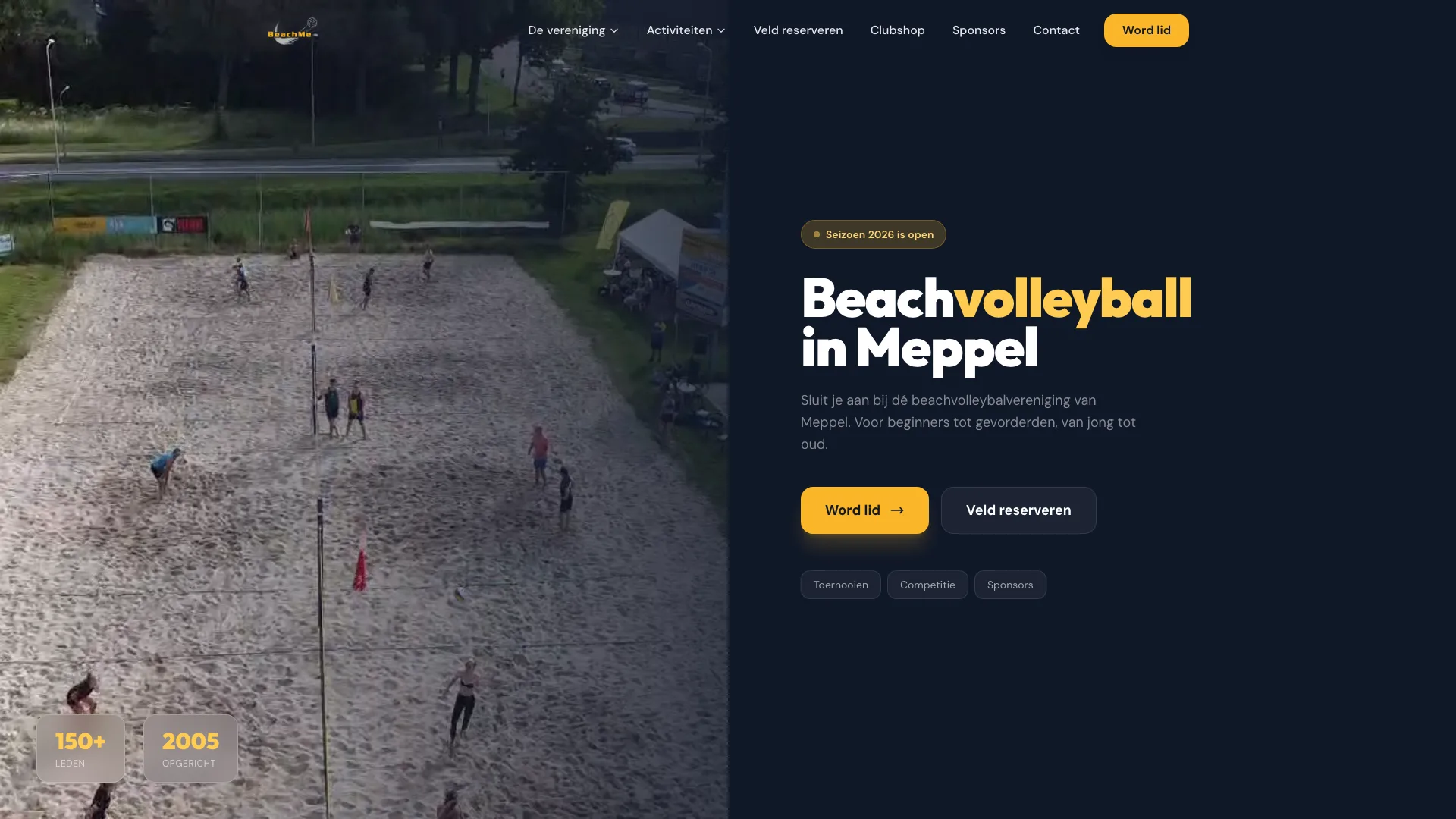 BeachMe reserveringssysteem met beschikbaarheid van beachvolleybalvelden
